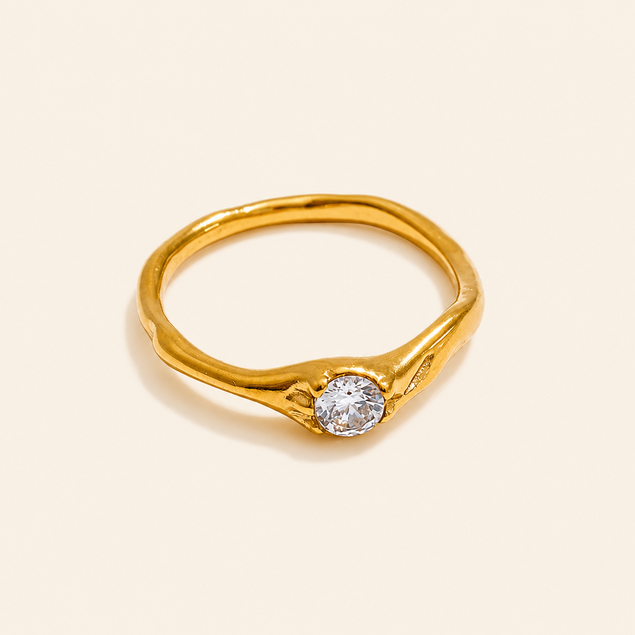 Round Cubic Zirconia Ring