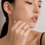 Round Cubic Zirconia Ring – 18K Gold PVD | Carryallco India