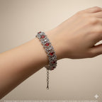 Ruby Geometric American Diamond Chain Bracelet