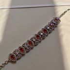 Ruby Geometric American Diamond Chain Bracelet
