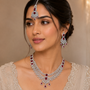 Ruby Leaf Bridal American Diamond Necklace Set – American Diamond | Carryallco India