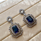 Sapphire Allure American Diamond Earrings Carryallco