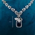 Sapphire Bloom American Diamond Necklace Set