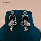 Sapphire Bloom American Diamond Necklace Set