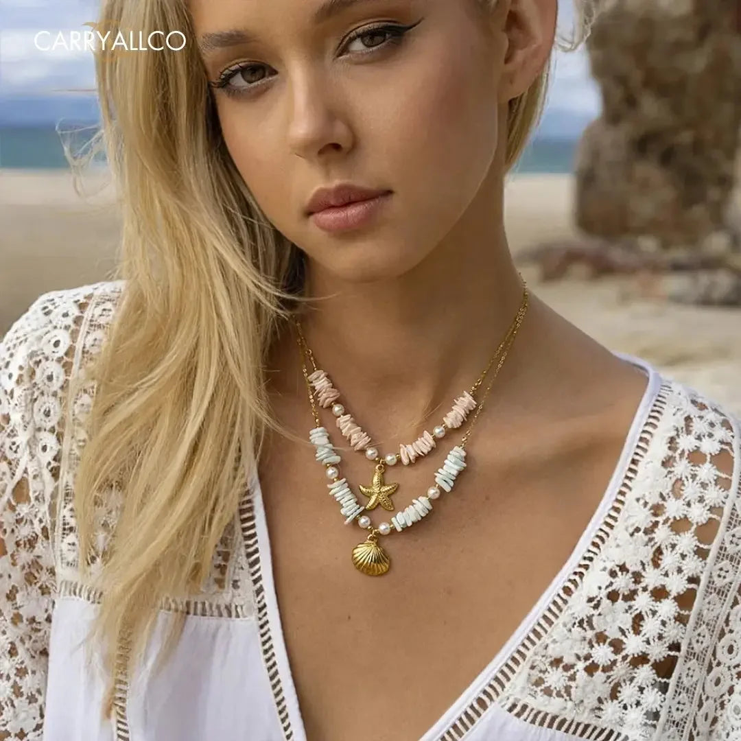 Serene Shell Pearl Necklace – 18K Gold Plated