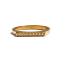 Gold ring with small diamonds on a white background