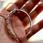 Silver Marquise Cluster American Diamond Adjustable Bracelet