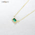 Sky Blue Square Pendant Necklace – 925 Sterling Silver, Gold Plated CARRYALLCO