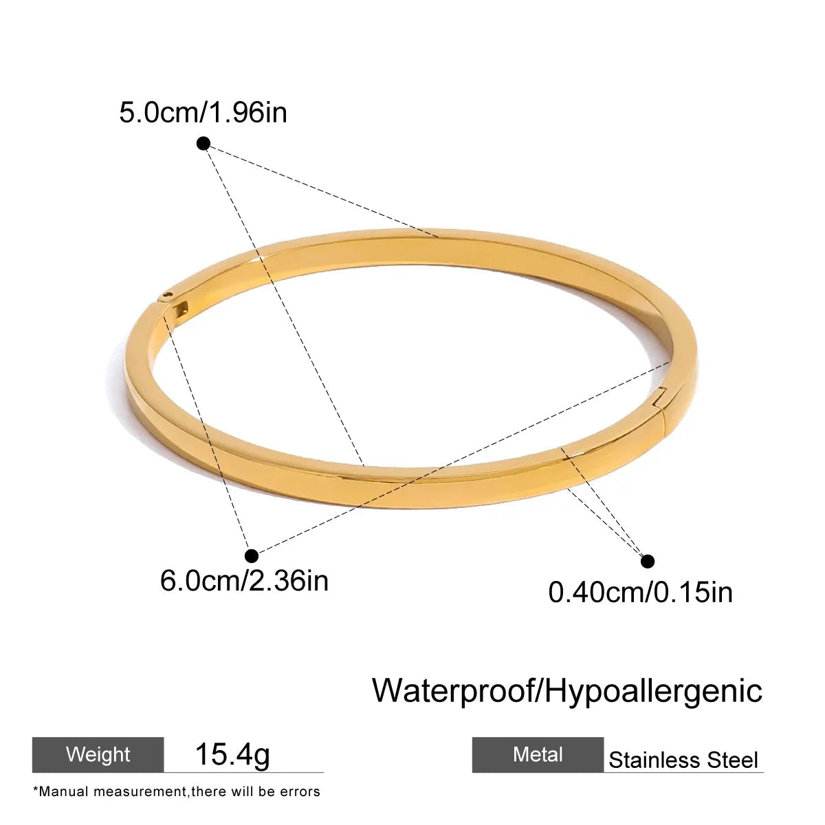 Slim Curved Clasp Bangle