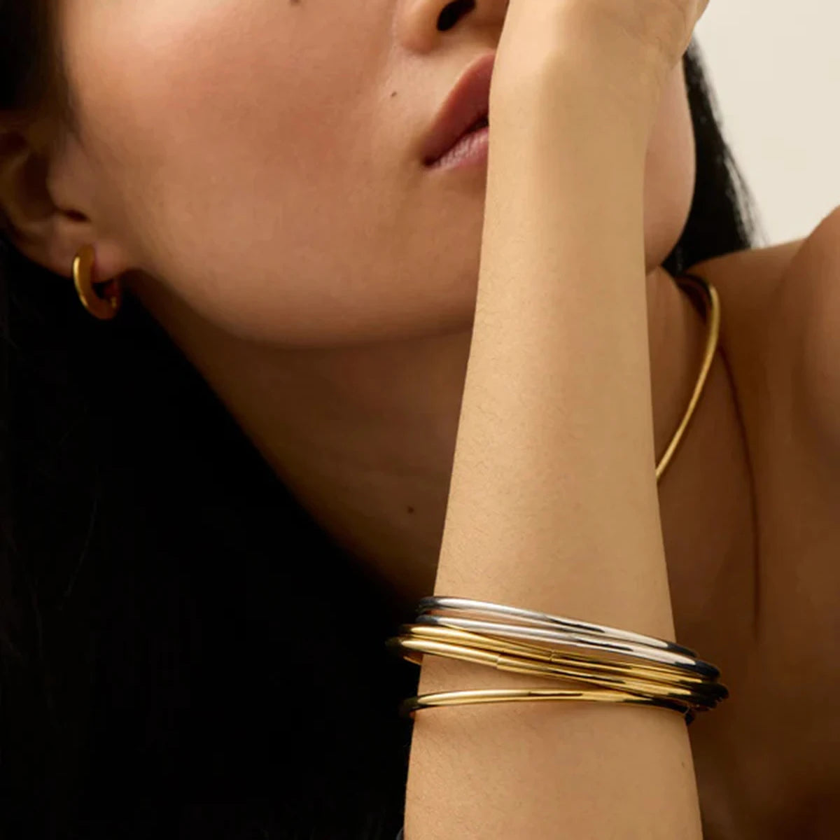 Slim Stackable Bangle Set of 5