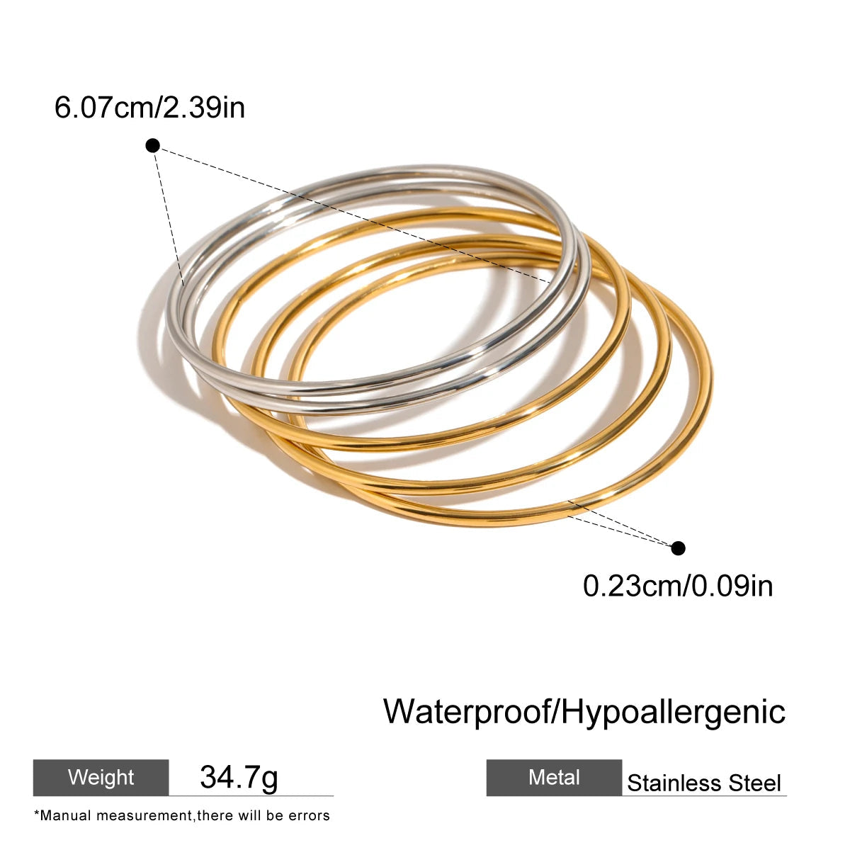 Slim Stackable Bangle Set of 5