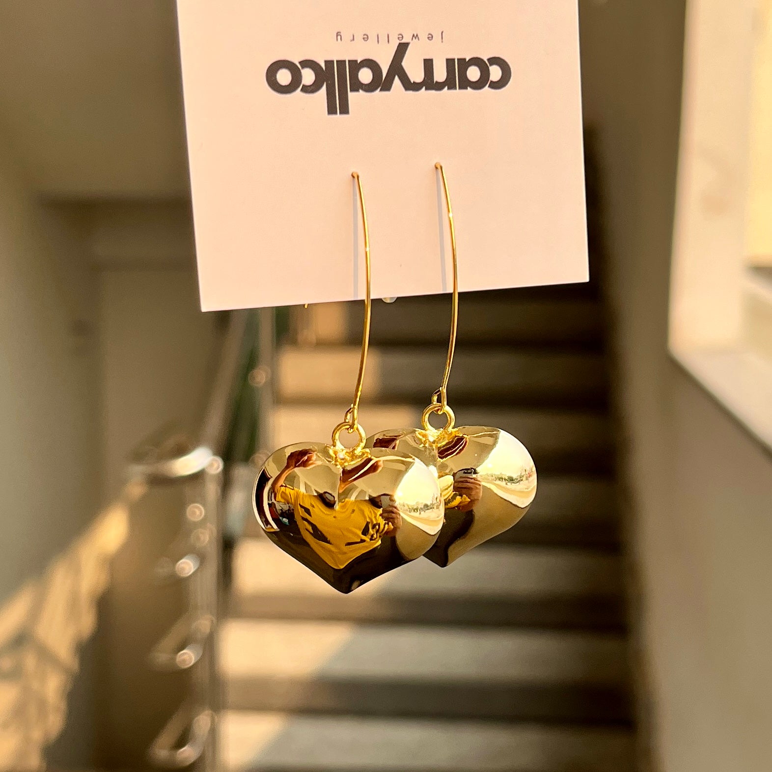Solid Heart Dangler Earrings