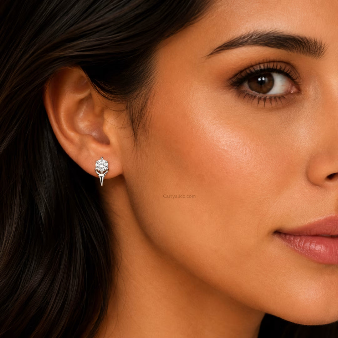 Solitaire Stud Earrings