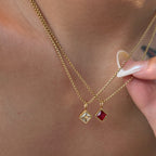Square Brilliant Cut Zircon Pendant Necklace