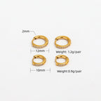 Stone Set Zircon Huggie Earrings – 18K Gold Plated Carryallco
