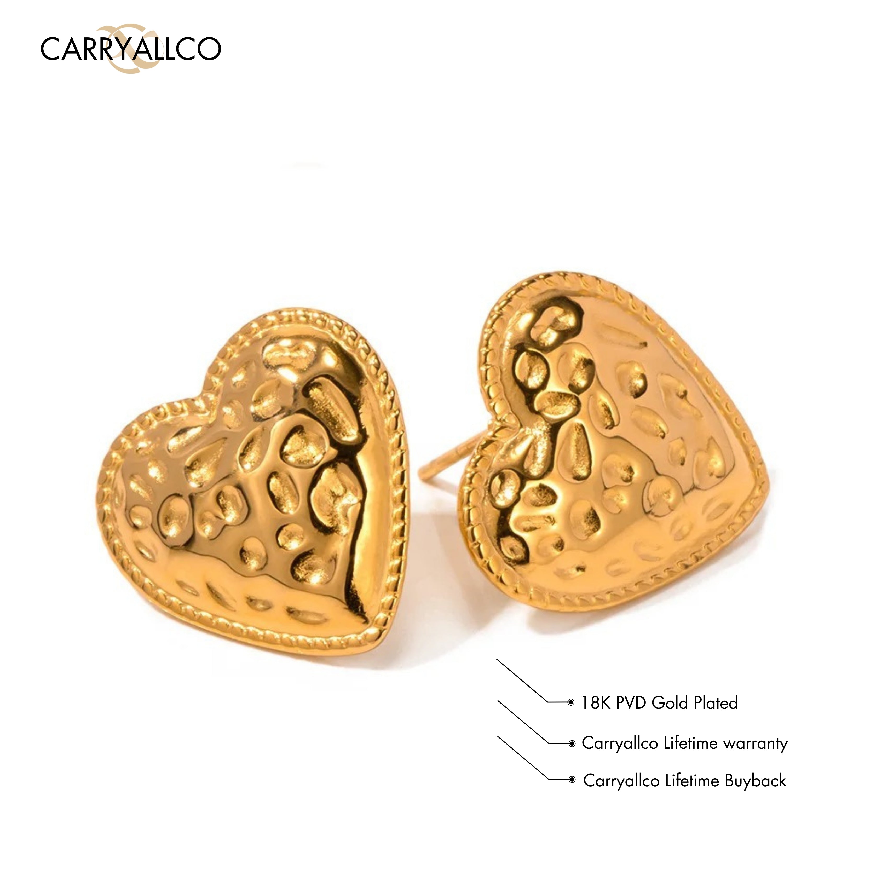 Textured Heart Luxe Drop Earrings