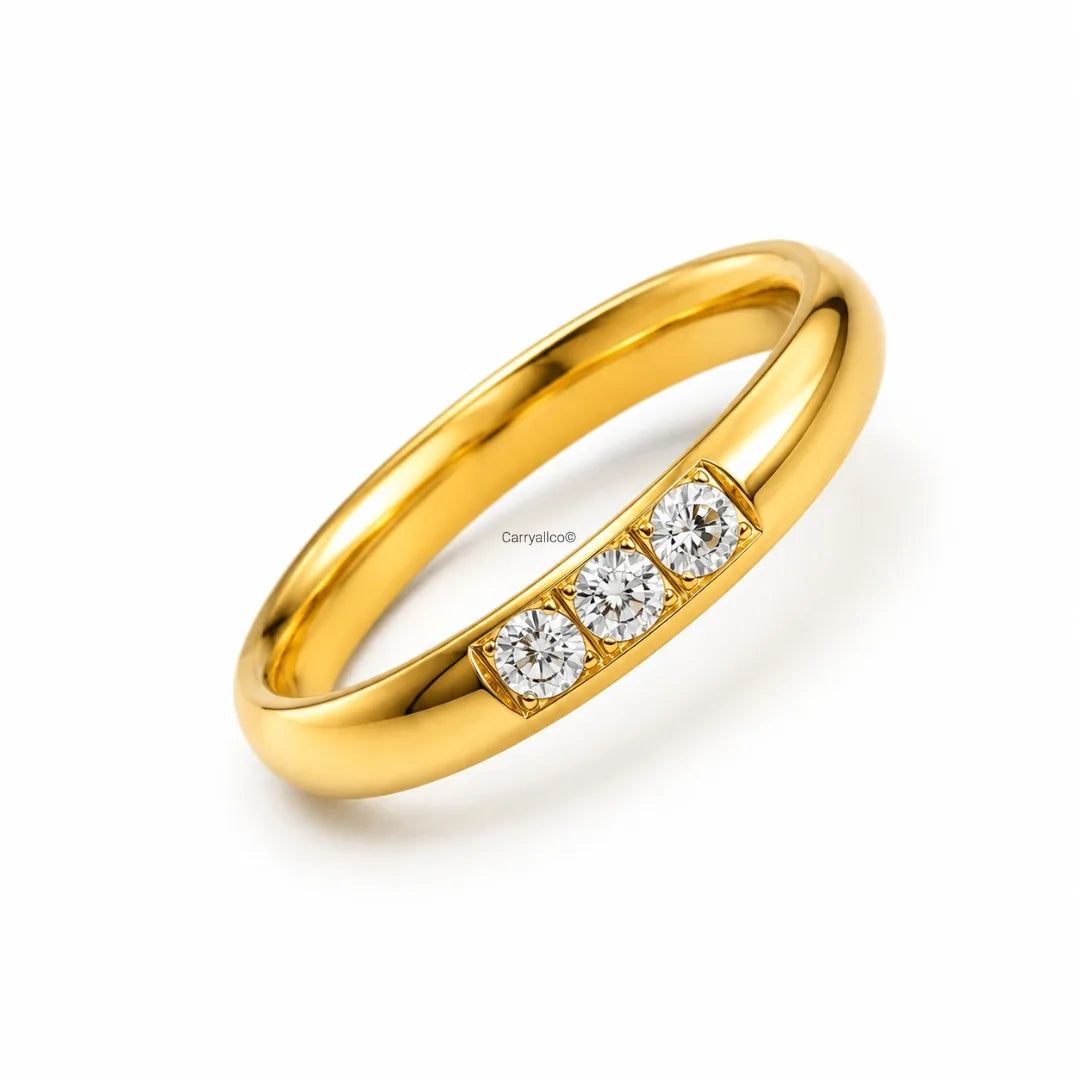 Triple CZ Trilogy Band Ring