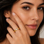 Triple CZ Trilogy Band Ring – 18K Gold Plated | CARRYALLCO