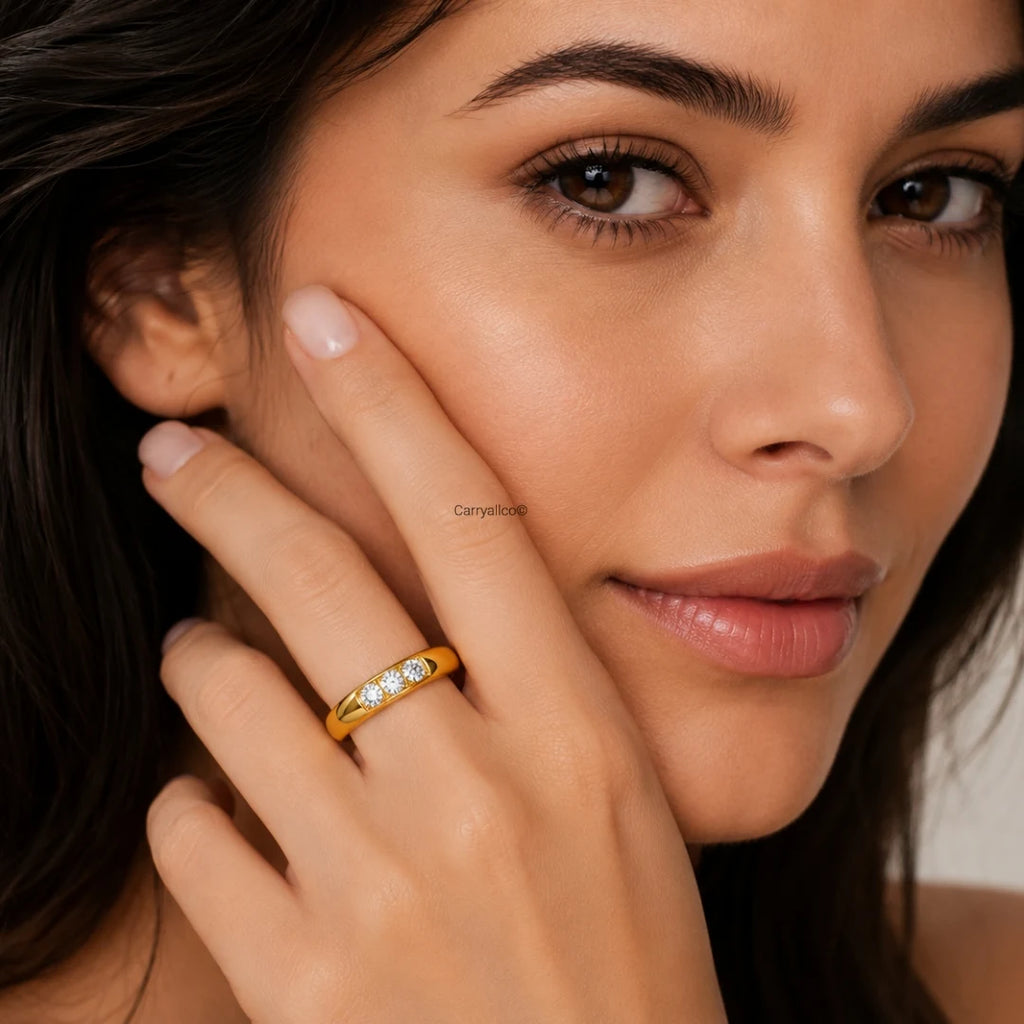 Triple CZ Trilogy Band Ring
