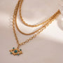 Turquoise Evil Eye Pendant Necklace – 18K Gold Plated