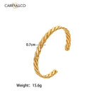 Gold braided bracelet with measurements and weight on a white background
