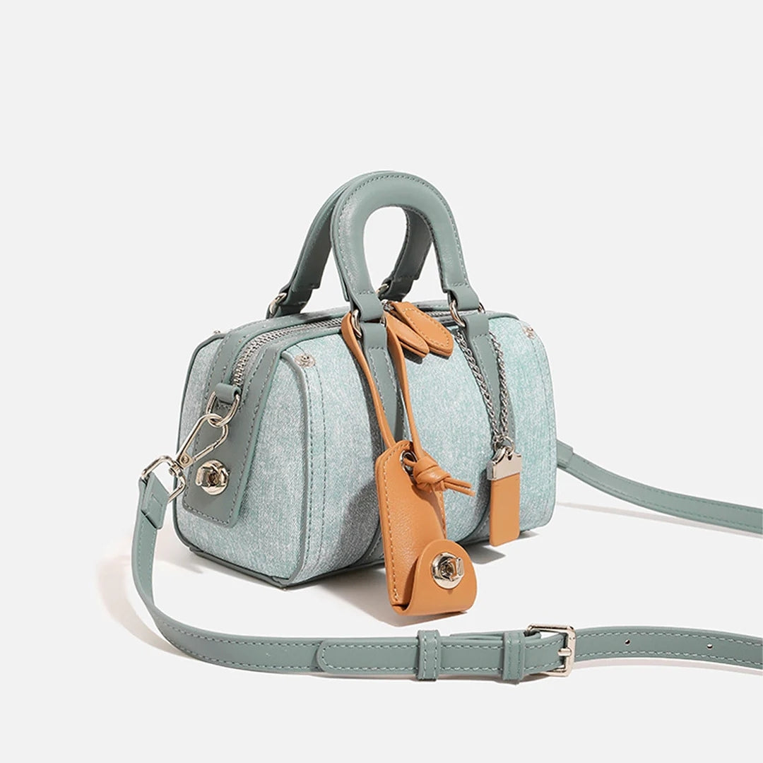 Vintage Leather Boston Bag – Retro Fog Wax Tote