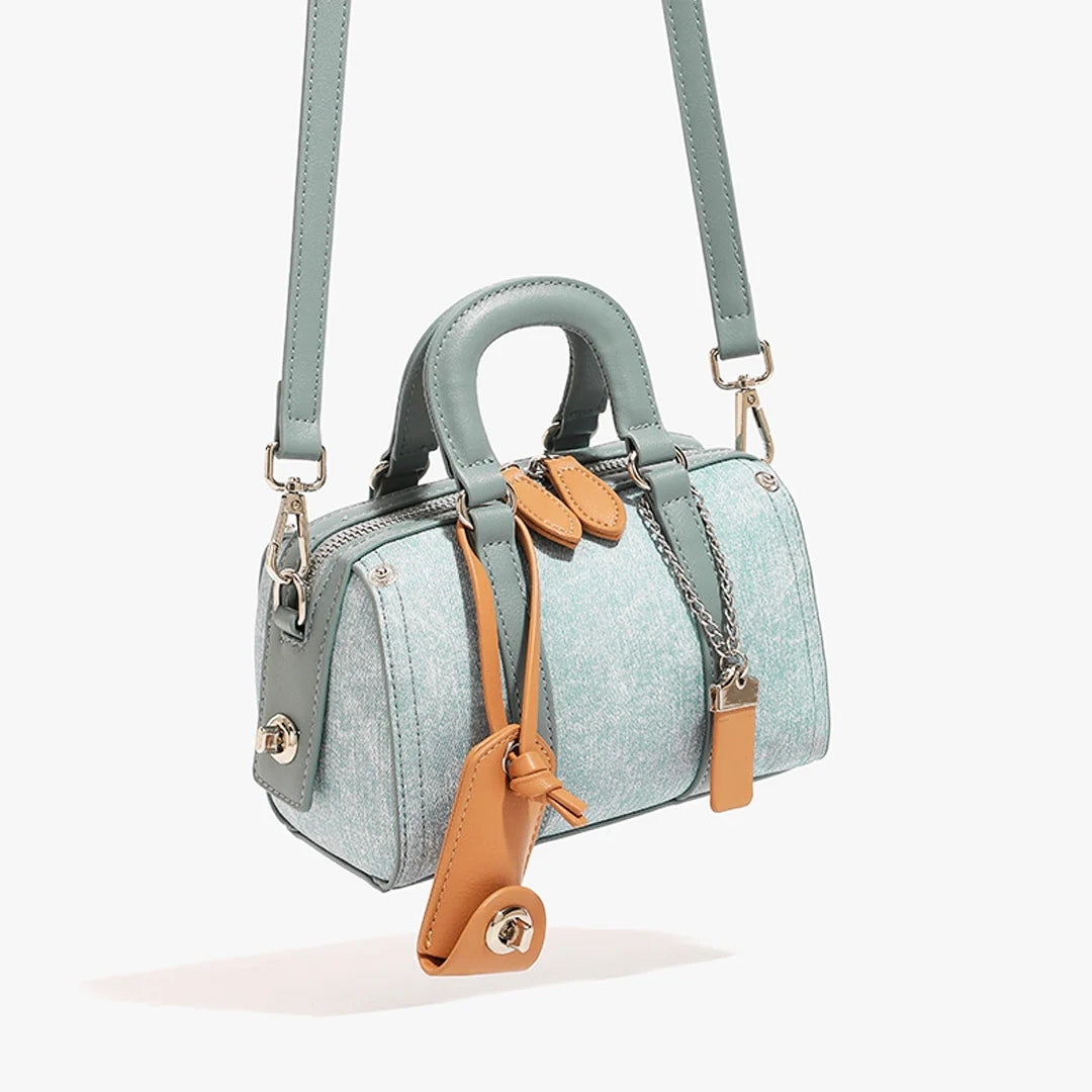 Vintage Leather Boston Bag – Retro Fog Wax Tote