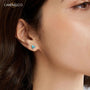 Turquoise Drop Earrings – Detail View | 18K Gold Plated | Carryallco India