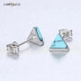 Turquoise Drop Earrings – Side View | 18K Gold Plated | Carryallco India