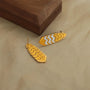 Zircon Leaf Drop Earrings – 18K Gold-Plated