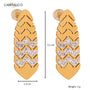 Zircon Leaf Drop Earrings – 18K Gold-Plated