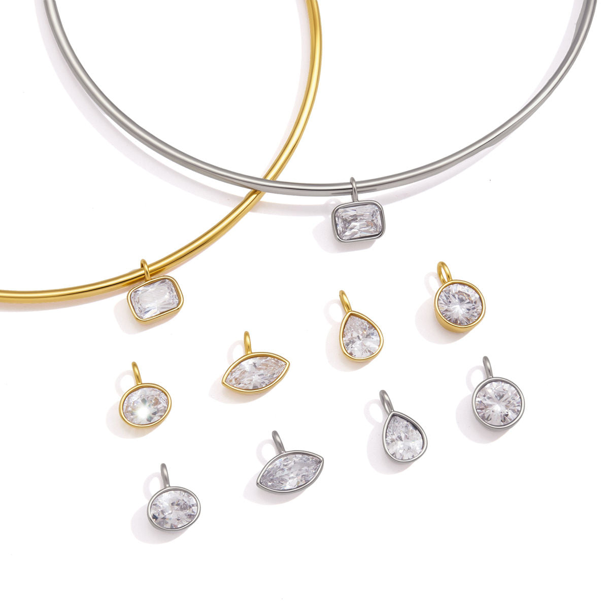 Zirconia Pendant Collar Necklace