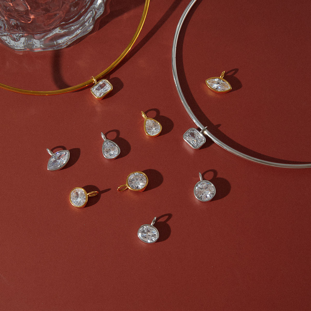 Zirconia Pendant Collar Necklace