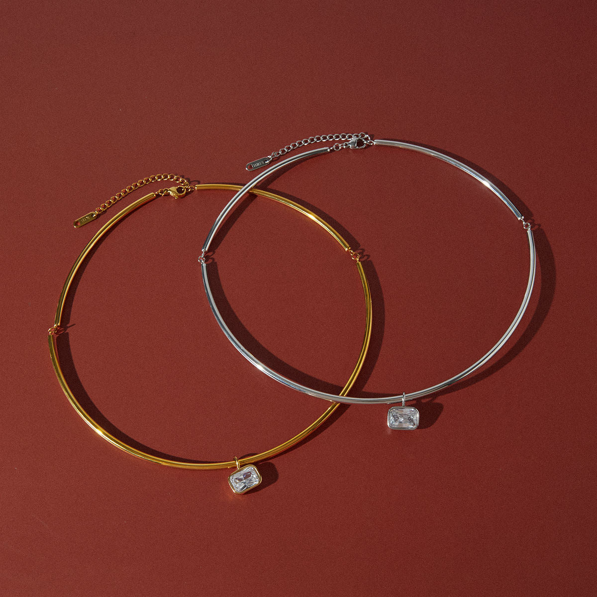 Zirconia Pendant Collar Necklace