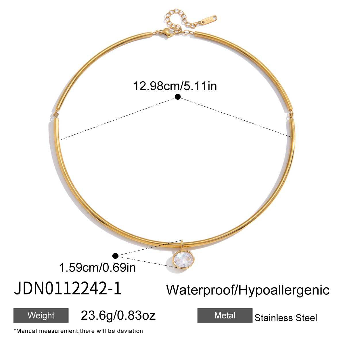 Zirconia Pendant Collar Necklace