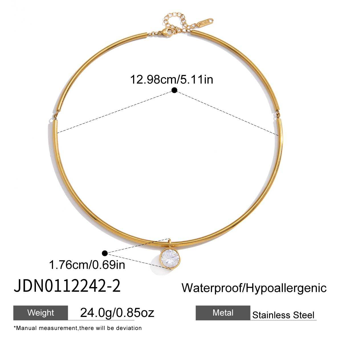 Zirconia Pendant Collar Necklace