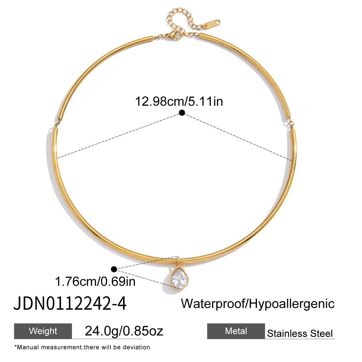 Zirconia Pendant Collar Necklace