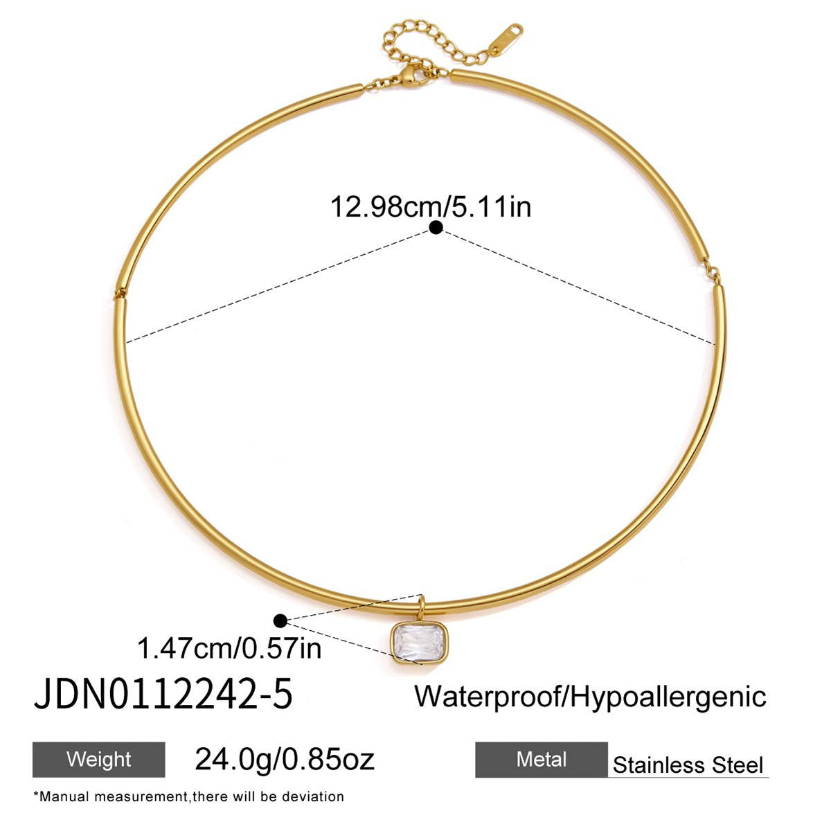Zirconia Pendant Collar Necklace