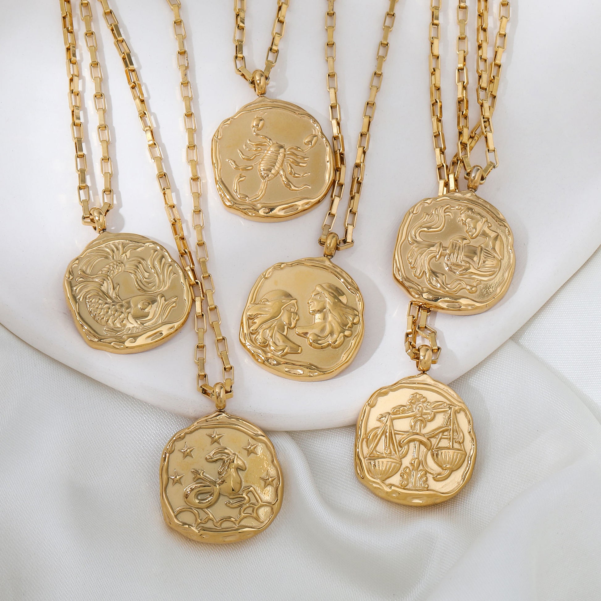 Zodiac Necklace – Worn View | 18K Gold Plated | Carryallco India