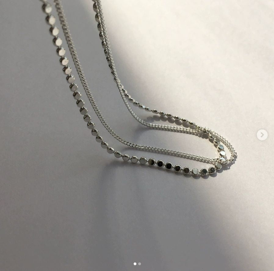 Double-Layer Flat Bead Anklet – Detail View | 925 Sterling Silver | Carryallco India