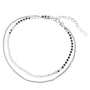 Double-Layer Flat Bead Anklet – Side View | Sterling Silver Filled | Carryallco India