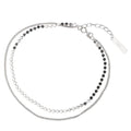 Carryallco Sterling Silver 925 Double-Layer Anklet