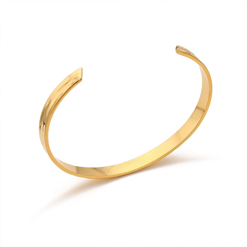 Hammered Gold Plated Stainless Steel Open Cuff Bracelet for Men | Demifine Jewelry