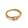 Round Cubic Zirconia Ring – 18K Gold PVD | CARRYALLCO