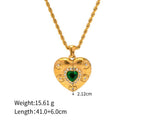 Emerald Heart Pendant Necklace