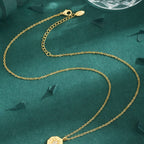 Demi-Fine 18K Gold Plated CZ Star Coin Pendant Necklace
