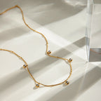 Carryallco 18K Gold Plated White Brilliant Cut Pendant Necklace