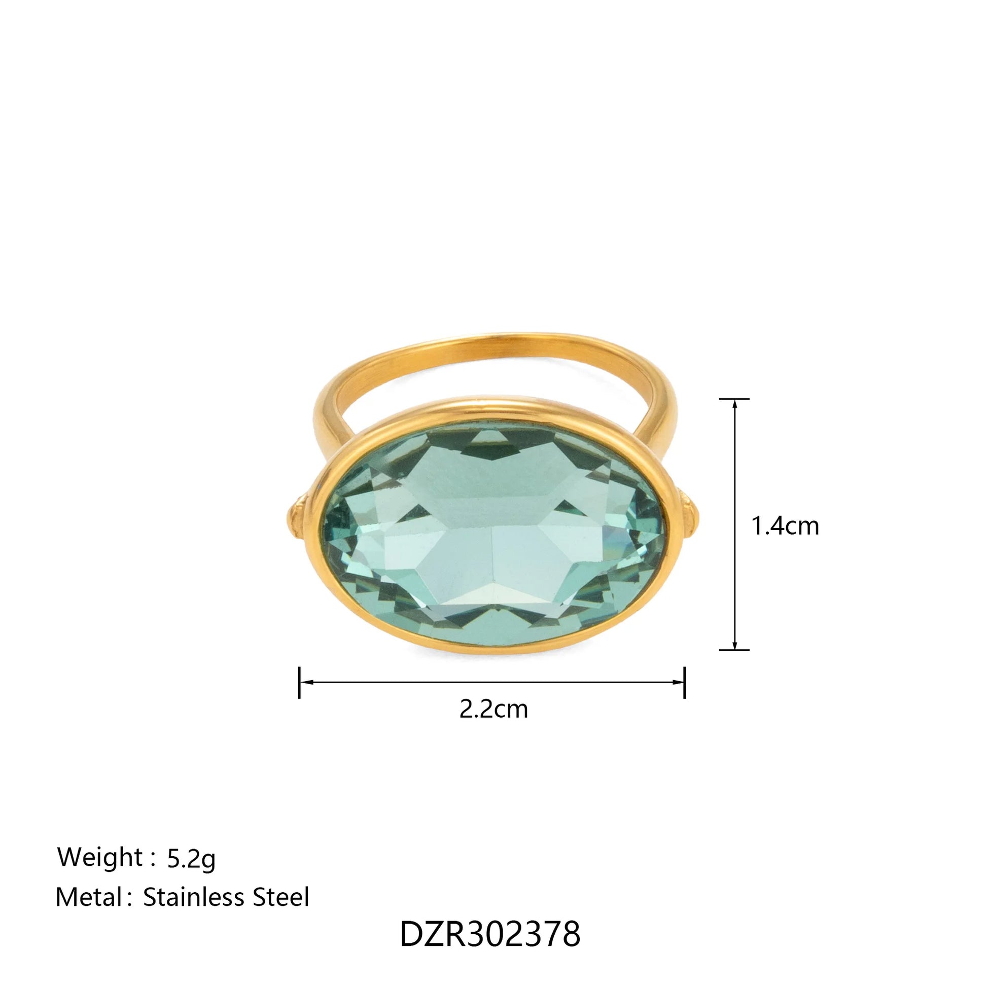 Aqua Crystal Cocktail Ring