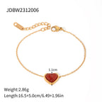 18K Gold-Plated Red Agate Heart & Pearl Jewelry Set