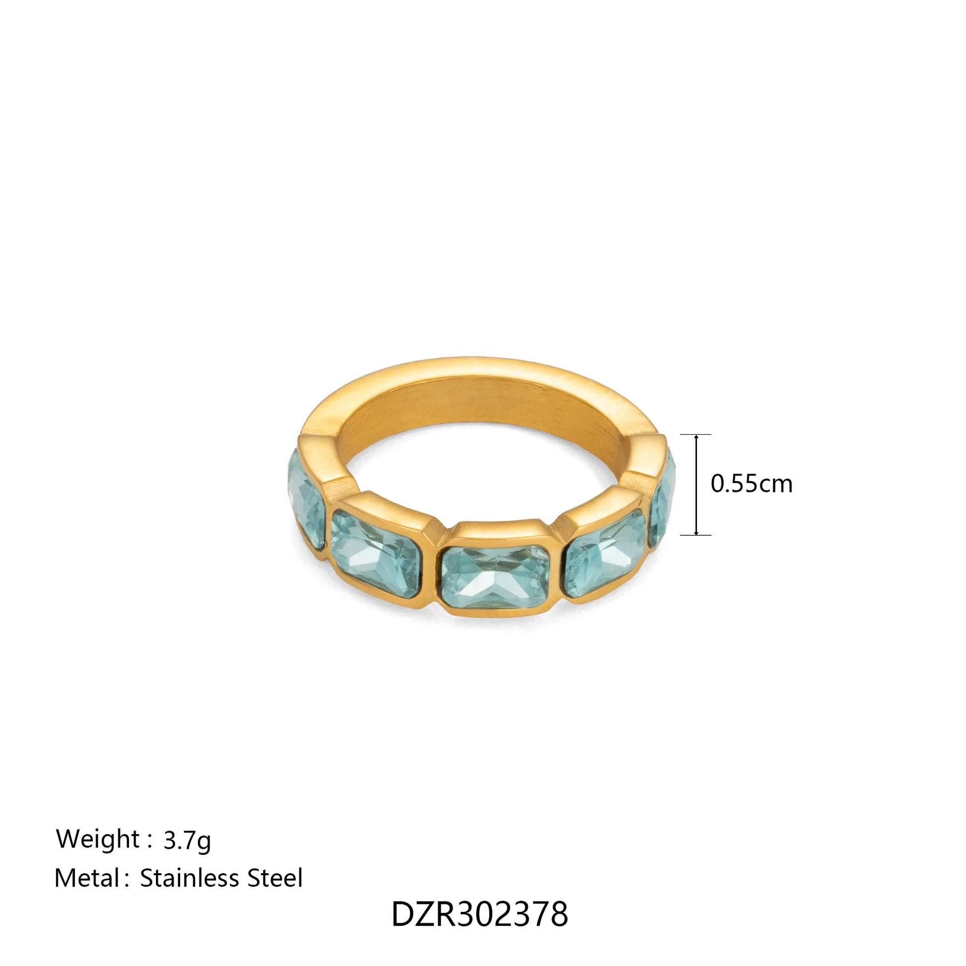 Aqua Crystal Cocktail Ring